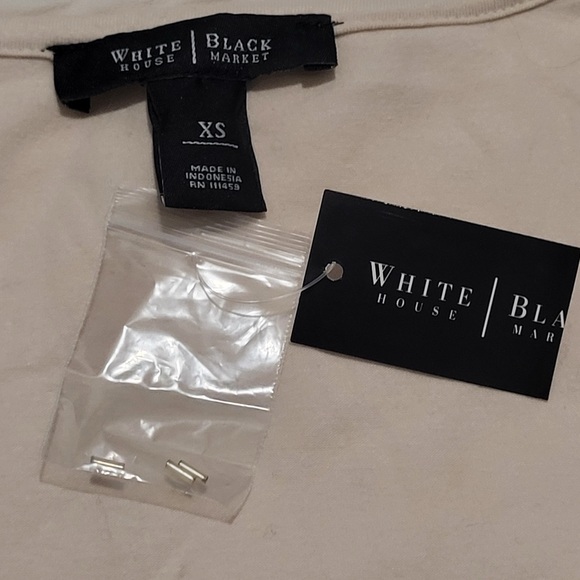 White House Black Market Women’s Beaded‎ Sequin Sparkle Glam Beige Top size XS - Picture 2 of 7